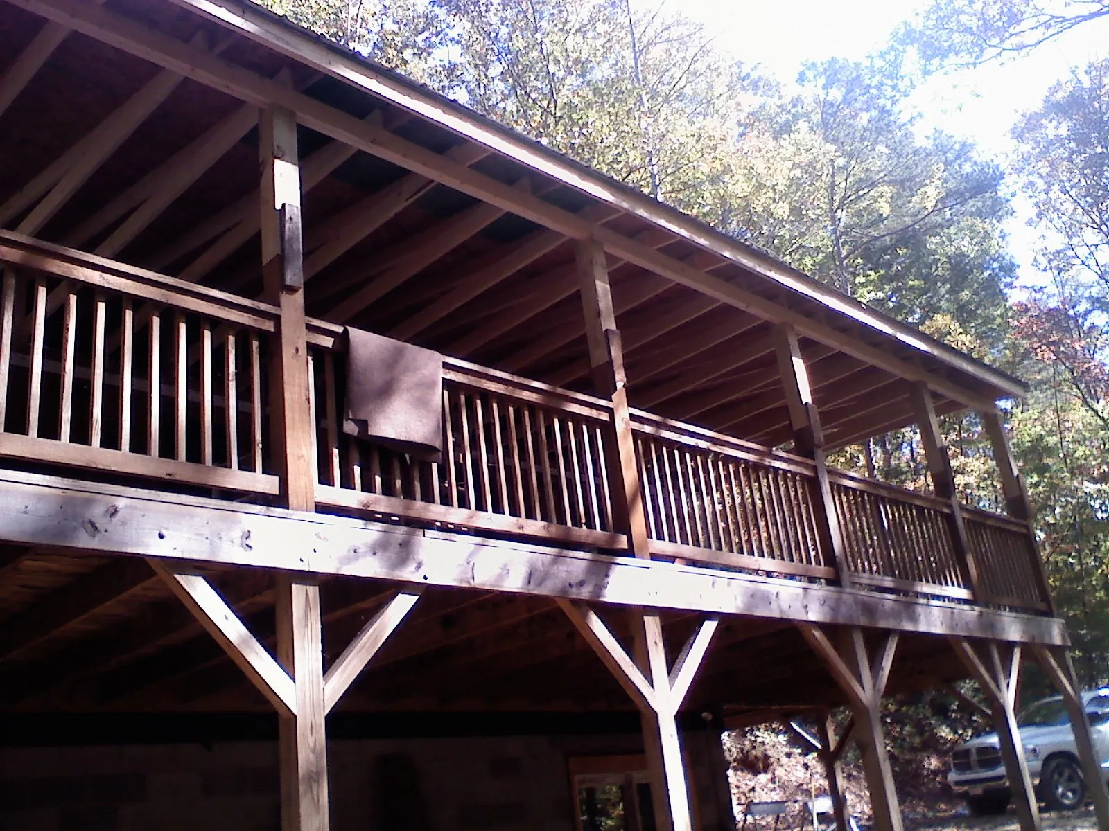 Timber framing under a new elevated porch and deck — Roof Leak Repair in Poultney by Roofing Brothers